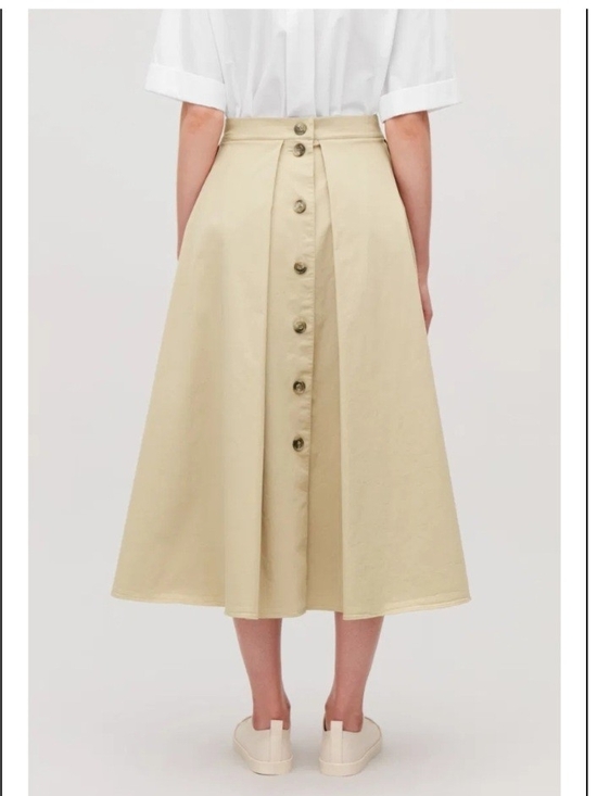 COS Dresses & Skirts - COS Beige Button-Front A-Line Midi Skirt